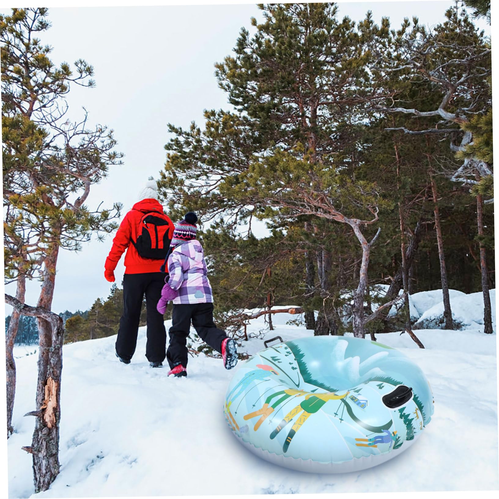 BESPORTBLE 1pezzi Tubo da Sci Gonfiabile in Pvc Ispessito Slitta da Neve per Esterni Attrezzo da Sci per Sport Invernali all Aperto