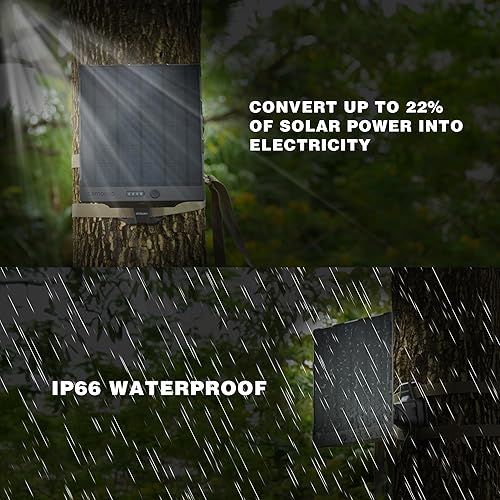Miniatura 5 de Panel solar con batería incorporada de 5000 mAh, kit de cargador de batería solar para cámara inalámbrica/celular, compatible con 6V/2A 12V/1A, alta