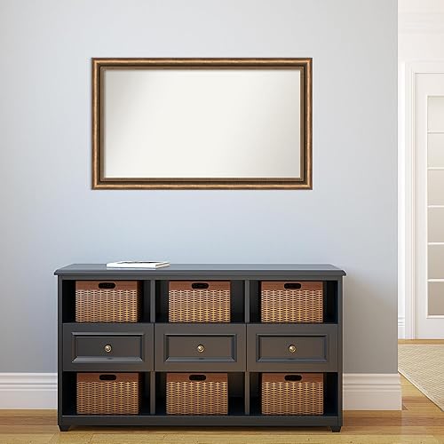 Miniatura 5 de Amanti Art Bronze Bathroom Mirror for Over Sink, 24x40 Custom Made Manhattan Bronze Narrow Rectangle Vanity Mirror, Large Traditional Wood Frame,