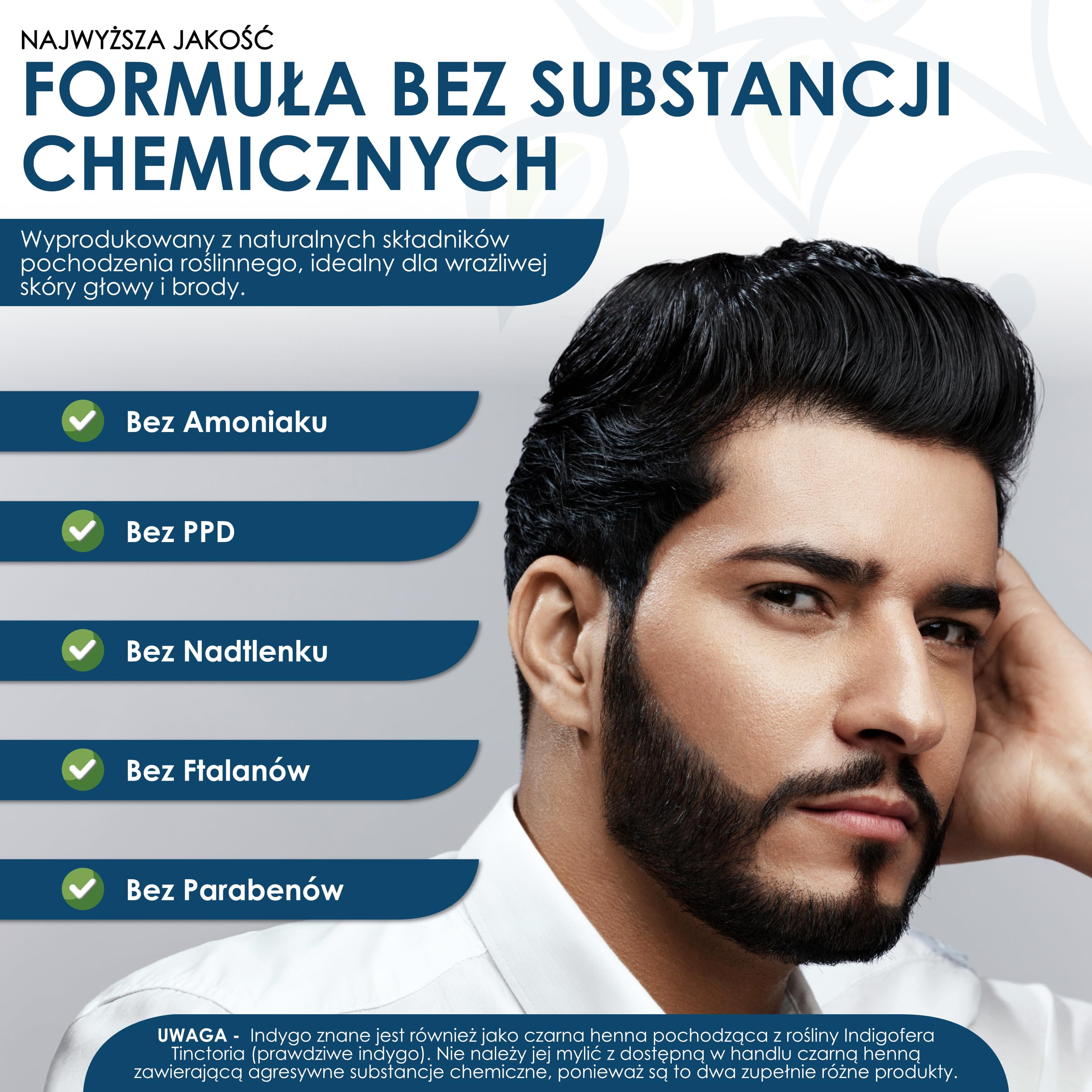 Davis Finest – Proszek Henny I Indygo – Zestaw 200g (po 100g Każdego Produktu) – 100% Organiczna Farba Do Włosów I Brody - Zmiękczająca, Zagęszczająca I Zwiększająca Objętość – Bez Ppd I Wegańska