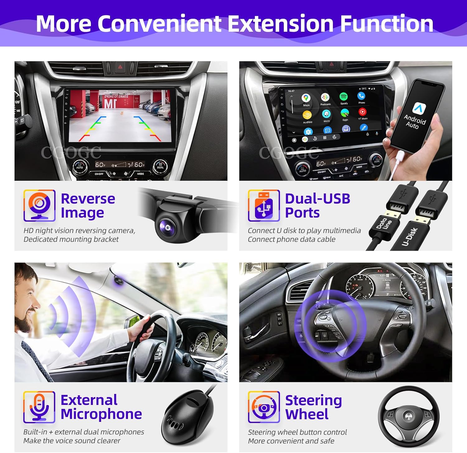 for Nissan Murano 2015-2019 Radio Compatible with Wireless Carplay Android Auto 1280X720 TouchScreen Car Stereo Bluetooth GPS FM/AM WIFI Navigation Backup Camera Multimedia Player 8croe HeadUnit
