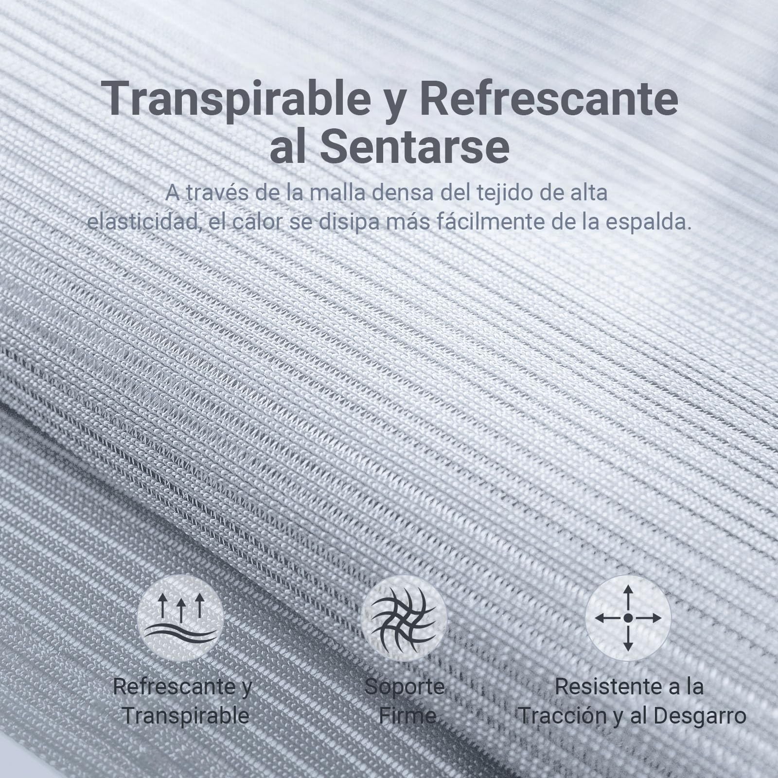 MELOKEA Silla de Oficina Ergonómica, Silla de Escritorio de Malla, Gris | Reposacabezas Ajustable, Asiento Mullido y Confortable, Soporte Lumbar Ergonómico, Función de Balancín, Certificada EN 1335