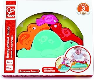 Hape Sleepy Animal Puzzle Game, Multicolor, 5' x 2'