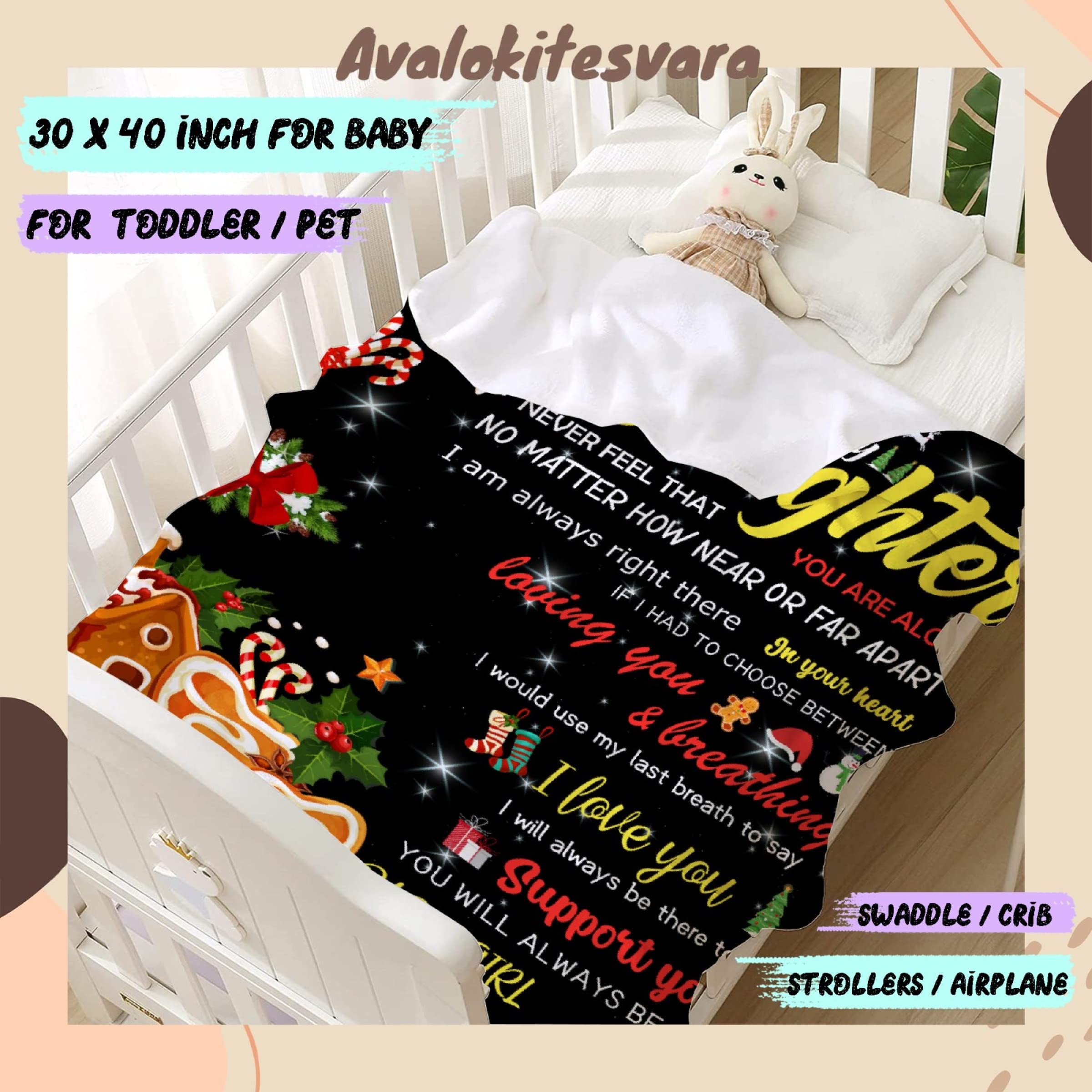 ARTBLANKET To My Daughter Christmas Blanket for Fall Winter Spring All Season Warm Fuzzy 60x50 In for Medium Teen/Travel Microplush Lightweight Thermal Fleece Summer Autumn Blankets for Couch Bed Sofa