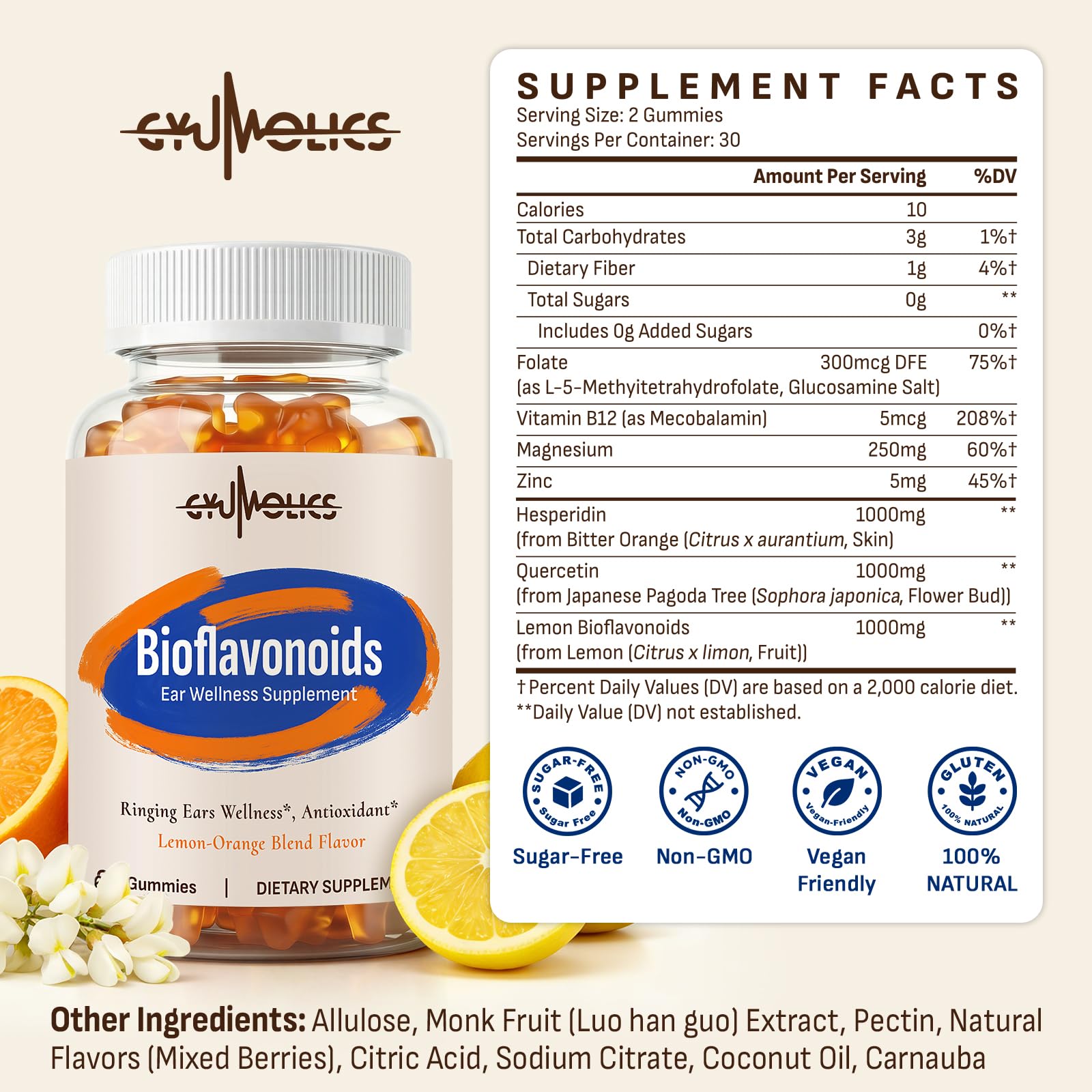 Flavonoid Supplement 3000mg Bioflavonoids for Ear 60 Gummies — Amazon image 6