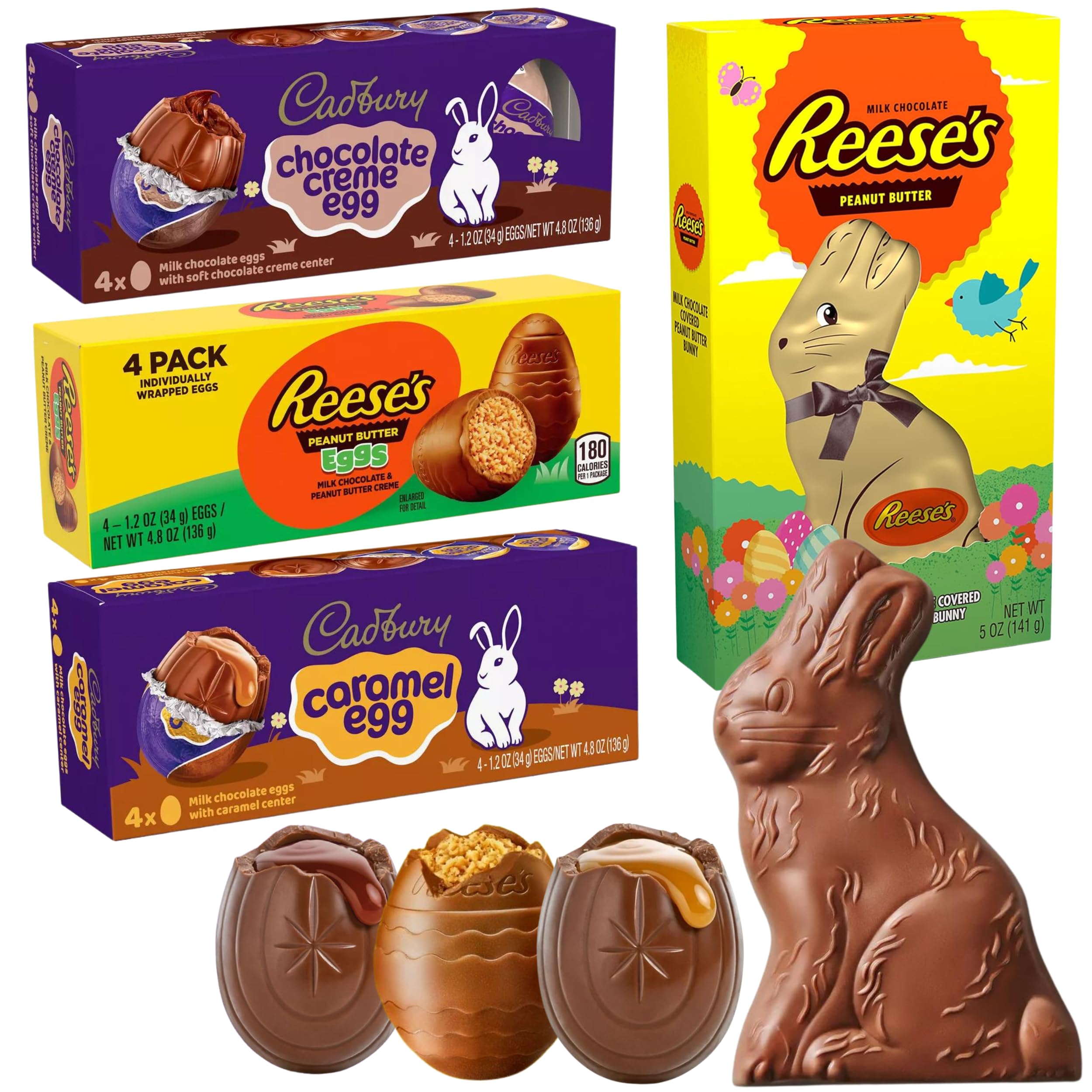 Halloween Bulk Nuggets Chocolate Candy Assorted Mix - Large Variety Pack Milk Chocolate, Milk Chocolate With Almonds, Special Dark With Almonds - Halloween Candy Party Pack (4 Easter Variety)