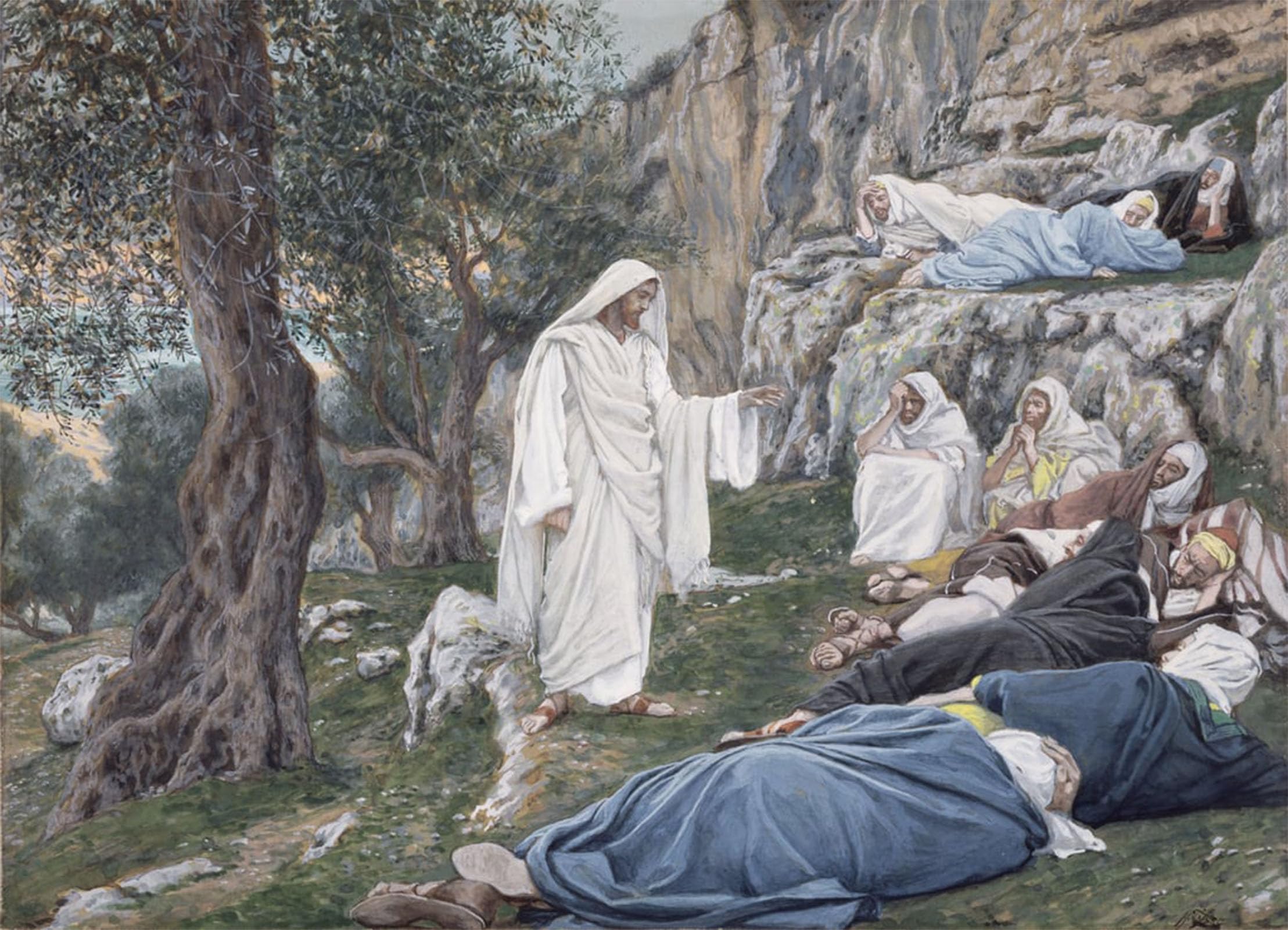 Tableau abstrait Le Christ ordonnant à ses disciples impression haute définition
