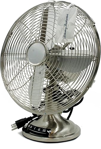 Ventilador de mesa de metal vintage de 16 x 13 3 velocidades FN1025