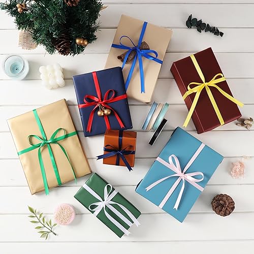 Miniatura 7 de Rollo de cinta de satén de una sola cara de 1 pulgada x 25 yardas, cintas ideales para envolver regalos, manualidades, decoración de fiestas de