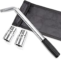 CARTMAN Telescoping Lug Wrench with CR-V Sockets 17/19/21/22mm - Compact 4-Way Wheel Lug Nut Remover for Cars & Trucks