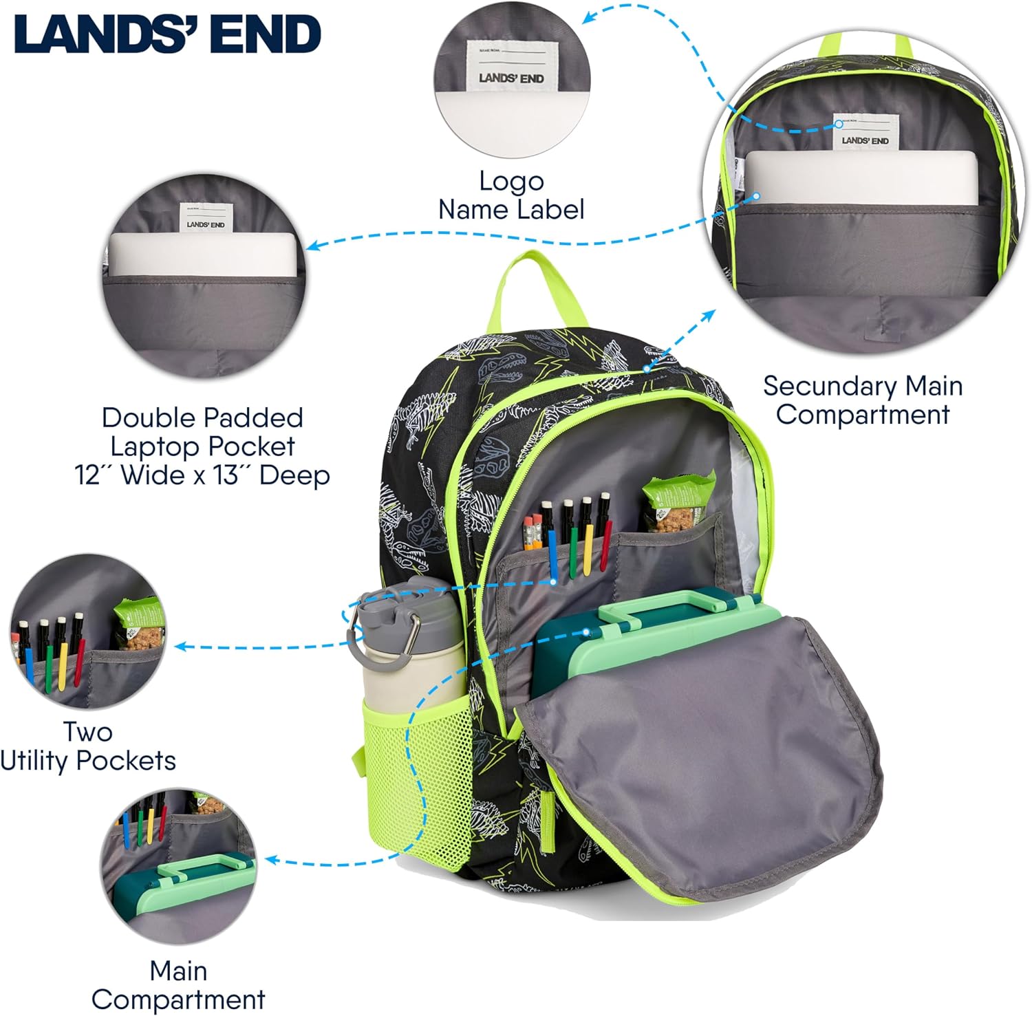 Lands End Unisex Kids Large Classmate