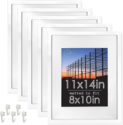 Standard Goods Home Décor - Portarretratos lineal, paquete de 5, color negro para pared o mesa, pantalla horizontal o vertical (11 x 17 pulgadas)