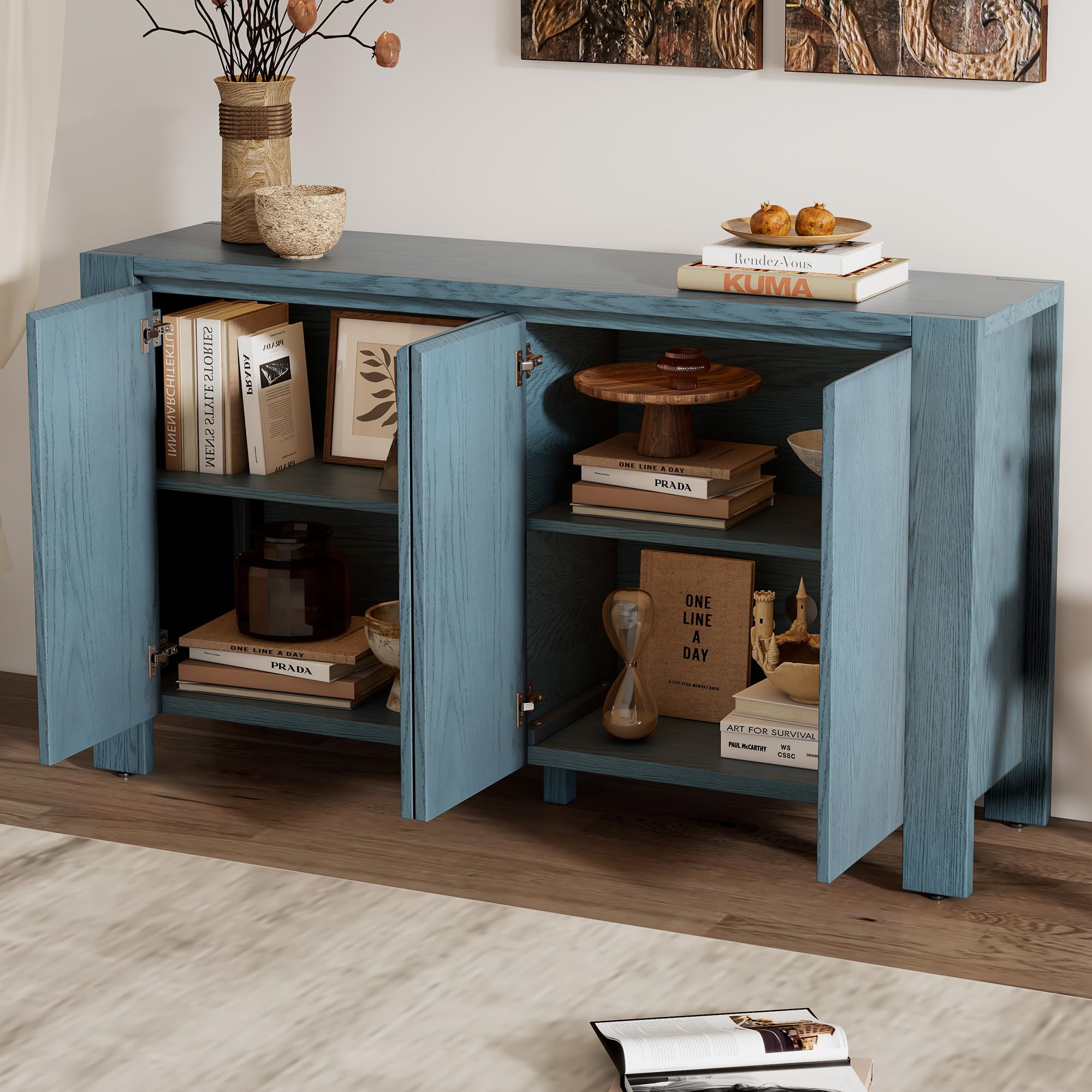 テーブル・チェア・ハンモック ON-U LIFE SIDEBOARD STYLE MY OWN TABLE Amazon.com - Retro 59'' Large Storage Cabinet 4-door Sideboard