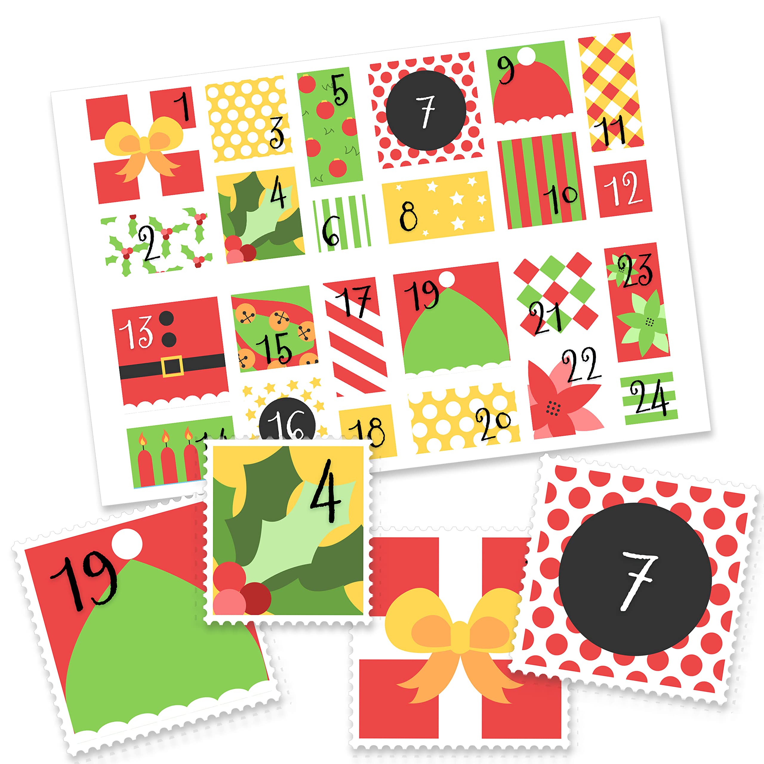 Papierdrachen 24 pegatinas de números del calendario de adviento - estrellas de oro No 53 - pegatinas - para juguetear y decorar. — view 10