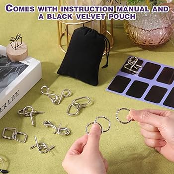 Amazon.com: Yilloog Metal Wire Puzzle Set of 8 with Pouch, Brain