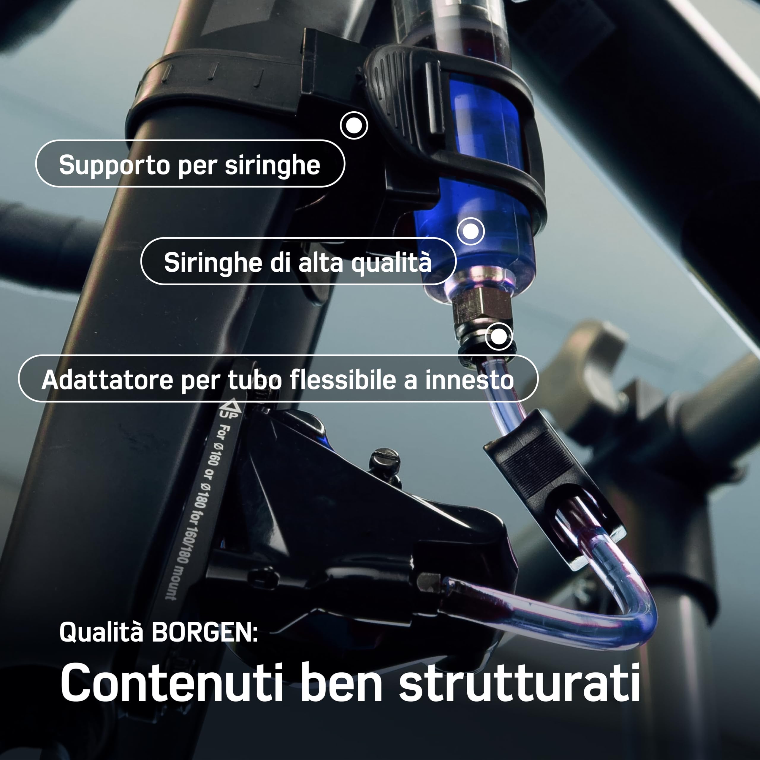 Borgen Kit Spurgo Freni PRO per Freni a Disco Magura per Bicicletta - Kit spurgo Freni magura con Istruzioni, incl. 2x100 ml Olio Minerale magura, per Magura MT7, MT5 e Altri Modelli