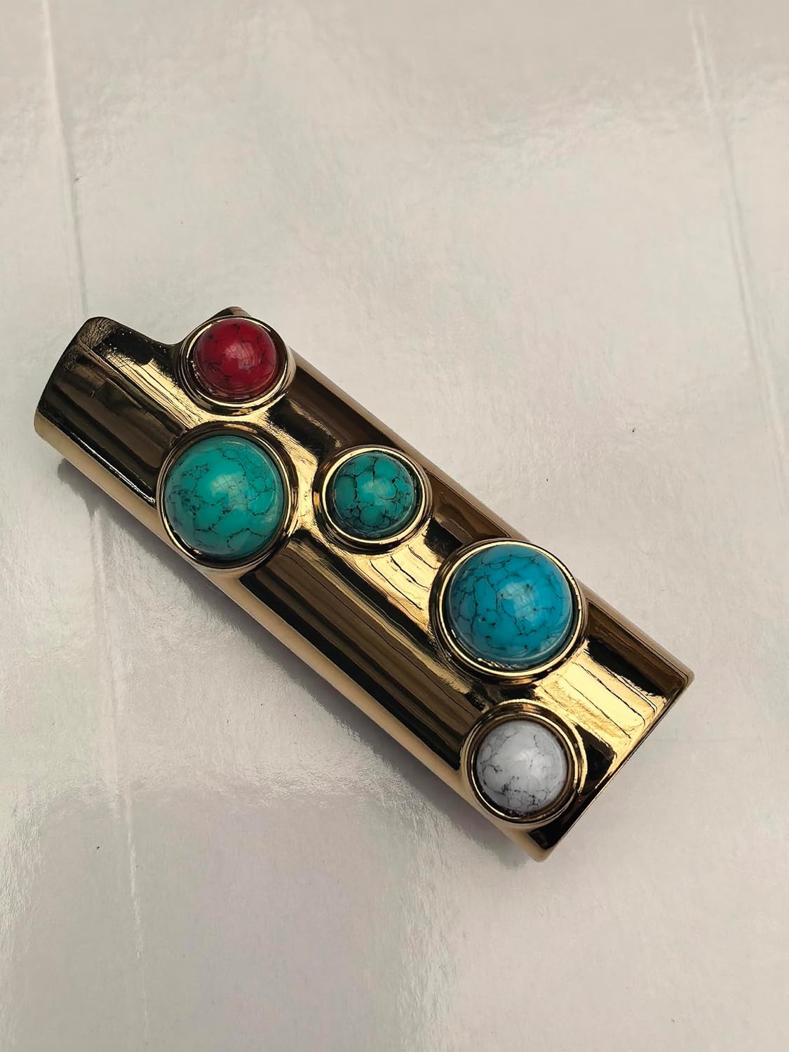 DIY Metal bic Lighter case for j6 Luxury Diamond Standard BIC Lighter Cover Golden Regular Women Full Size Sleeve Pouch Gift (C)