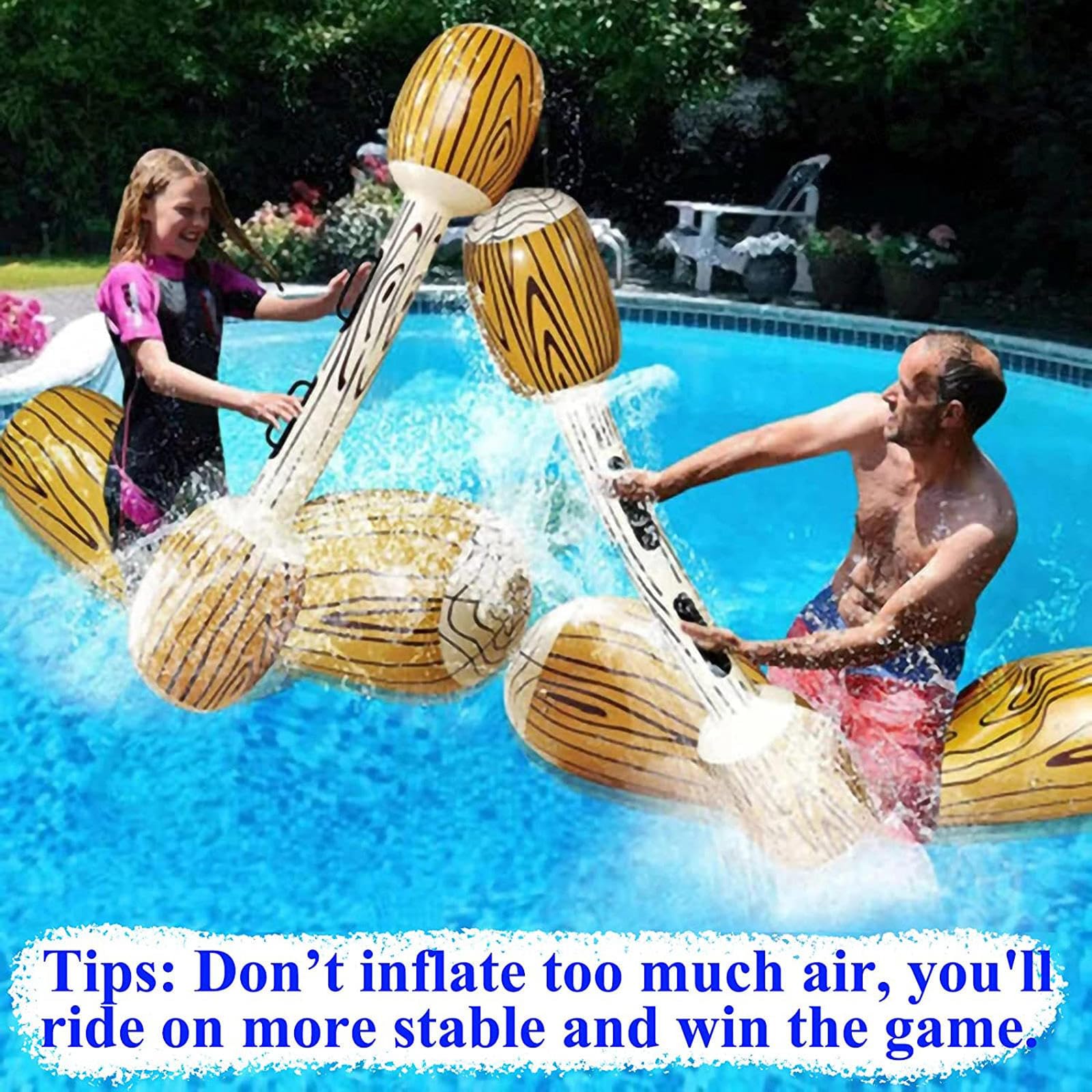 Lot De 2 Flotteurs Gonflables – Bâton Assis Et Bâton à Main – PVC, 80 Kg – Piscine, Lac, Plage