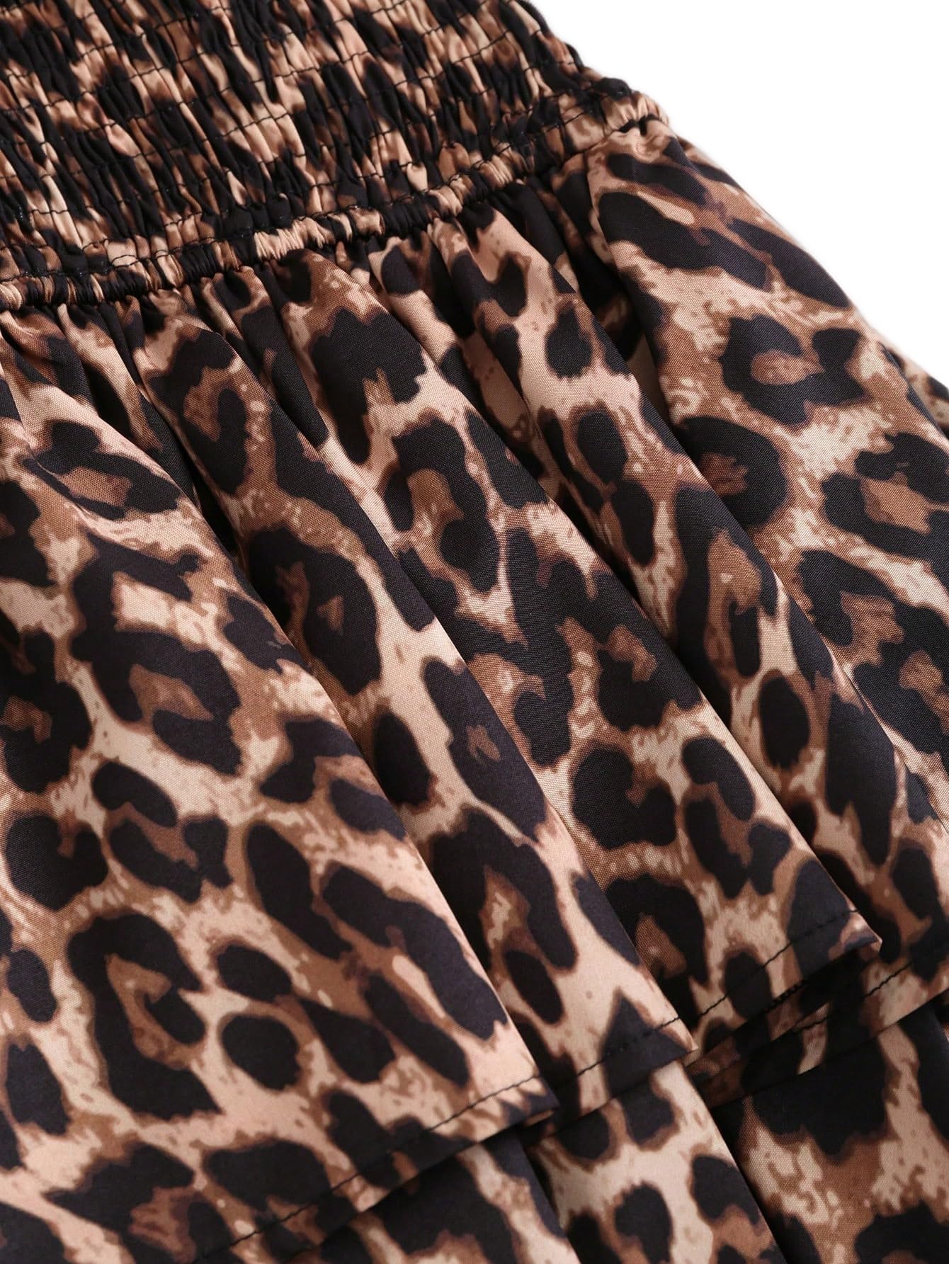 SweatyRocks Damen Leo Kleid Neckholder Kleid Leopardenmuster Trägerkleid