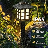 Vista 2 de GIGALUMI Luces solares para exteriores, paquete de 8 luces solares LED impermeables para exteriores, luces solares para pasarela que mantienen 10