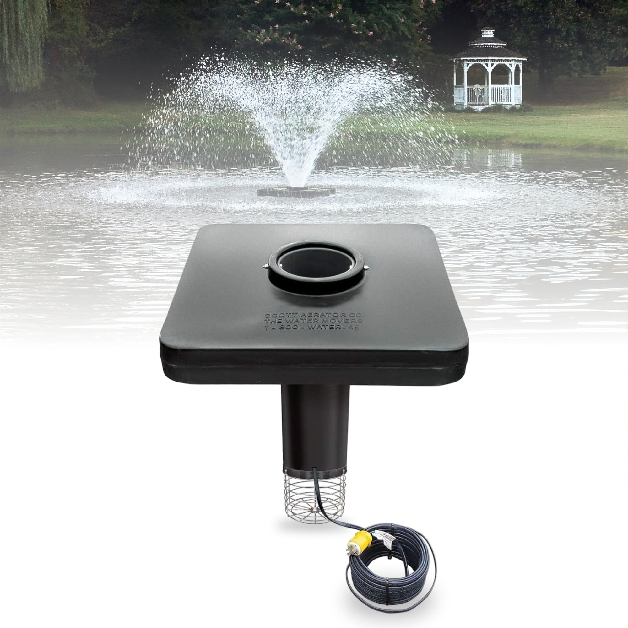 Scott Aerator DA-20 Display Pond Aerator – 1/2 Horse Power 115V 100ft Cord | Aerating Pond Fountain for Large Ponds | Pond Aerator Pump for Small Ponds | Pond Aeration System | Made in USA