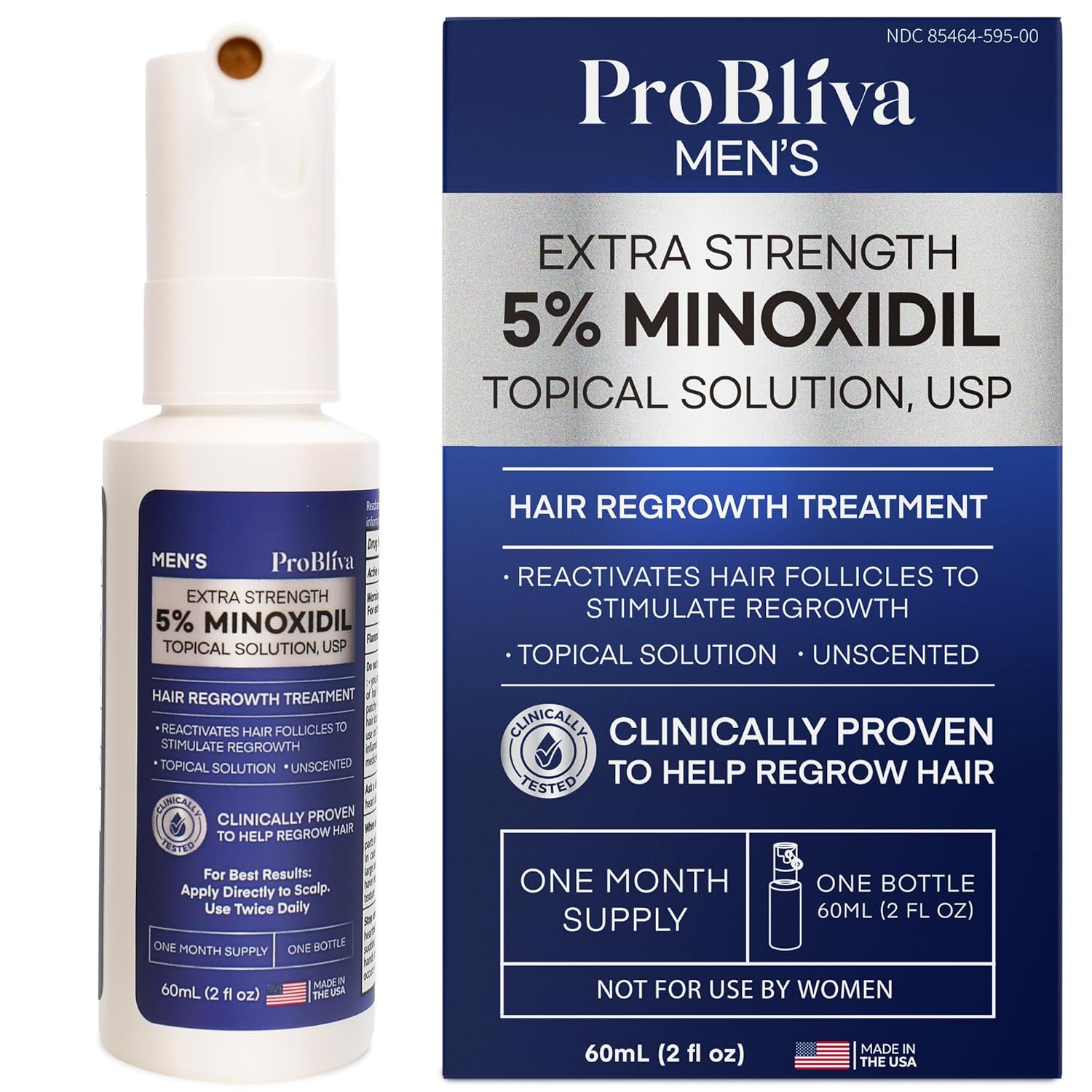 ProBliva 5 Minoxidil Hair Growth Spray - Extra Strength Hair Regrowth Treatment