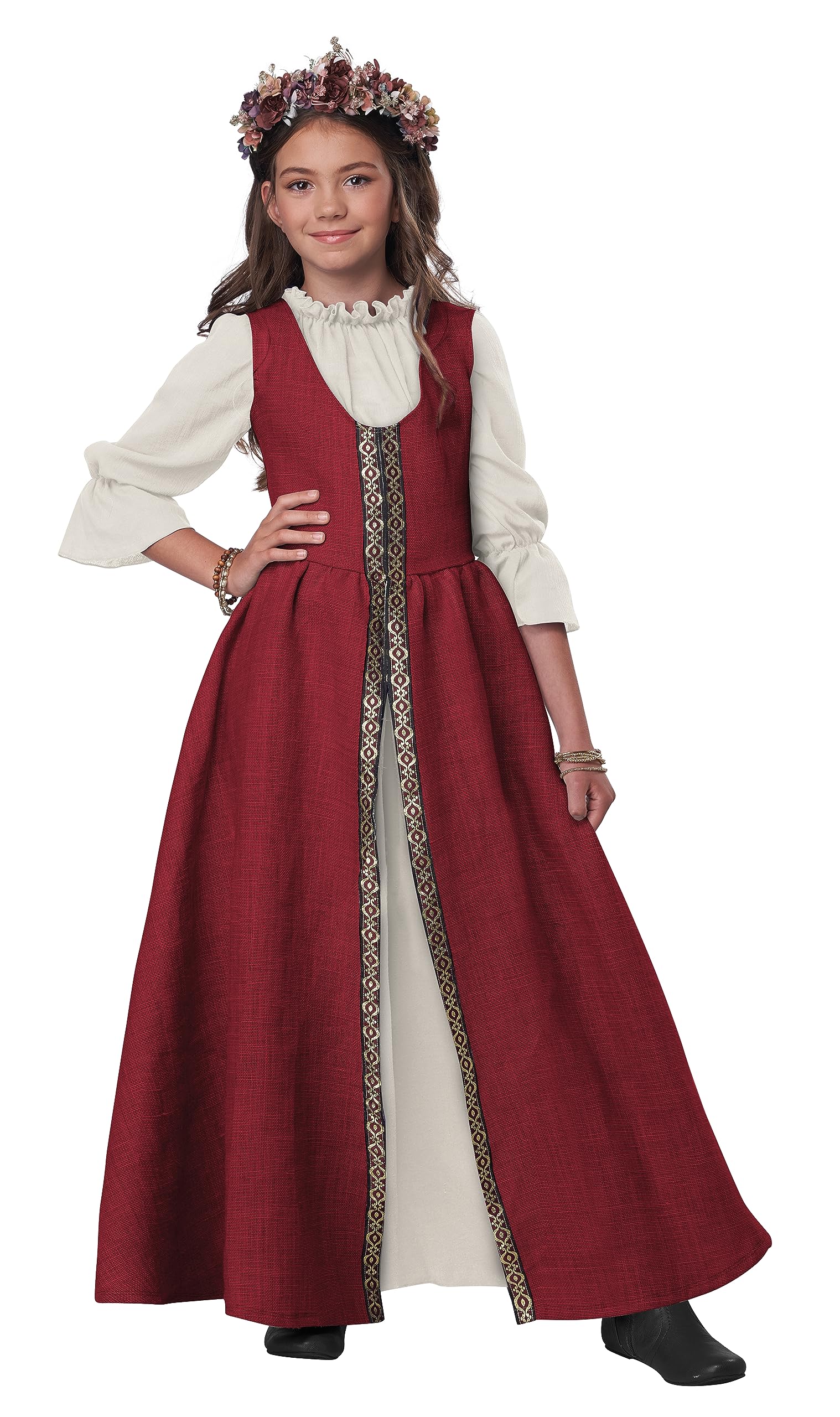 California Costumes Renaissance Faire Dress, Child Costume (Red), Medium