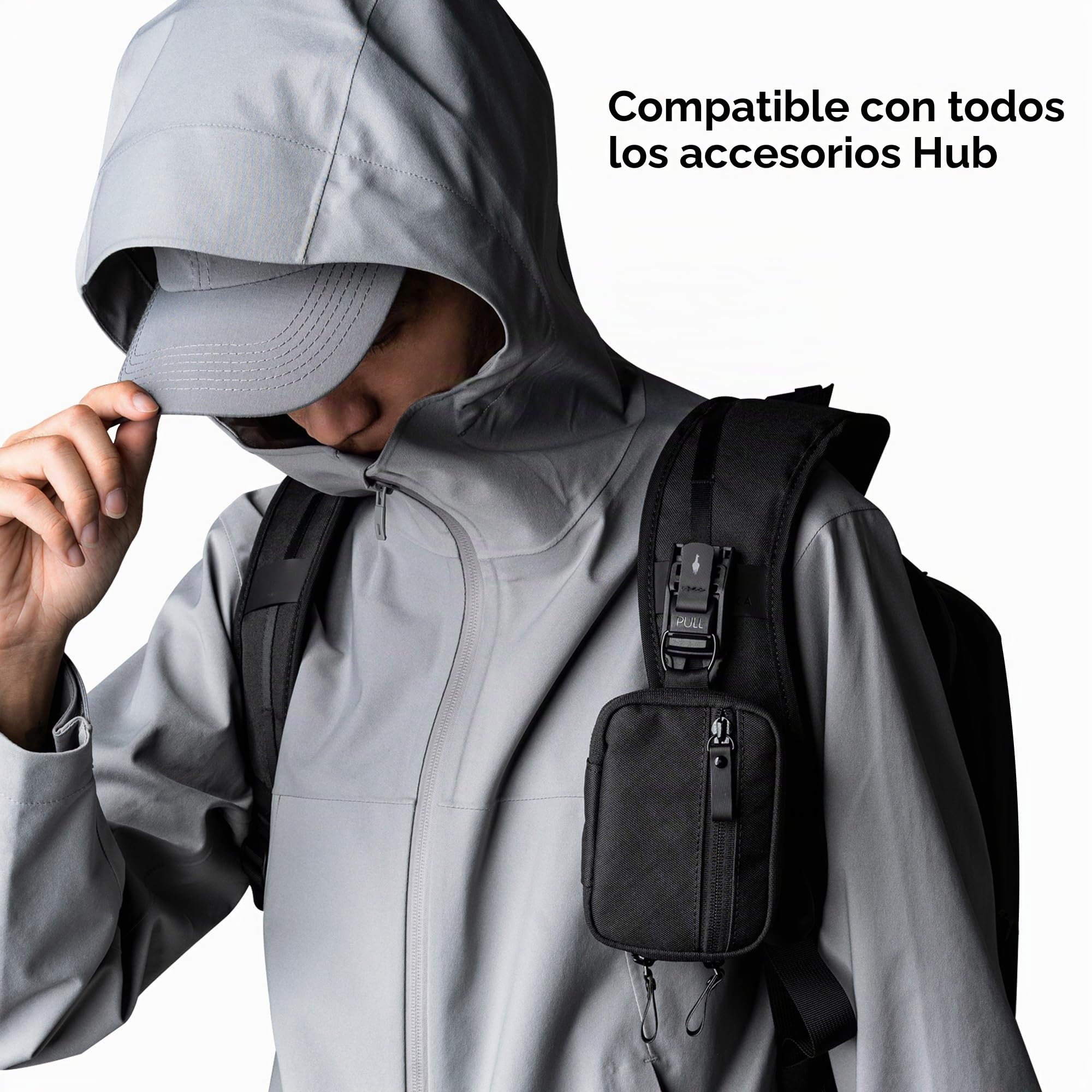 ALPAKA HUB Tactical Clip – Llavero EDC Magnético | Liberación rápida, compatible MOLLE, mecanismo de bloqueo, para bolso y cinturón, compatible con sistema HUB
