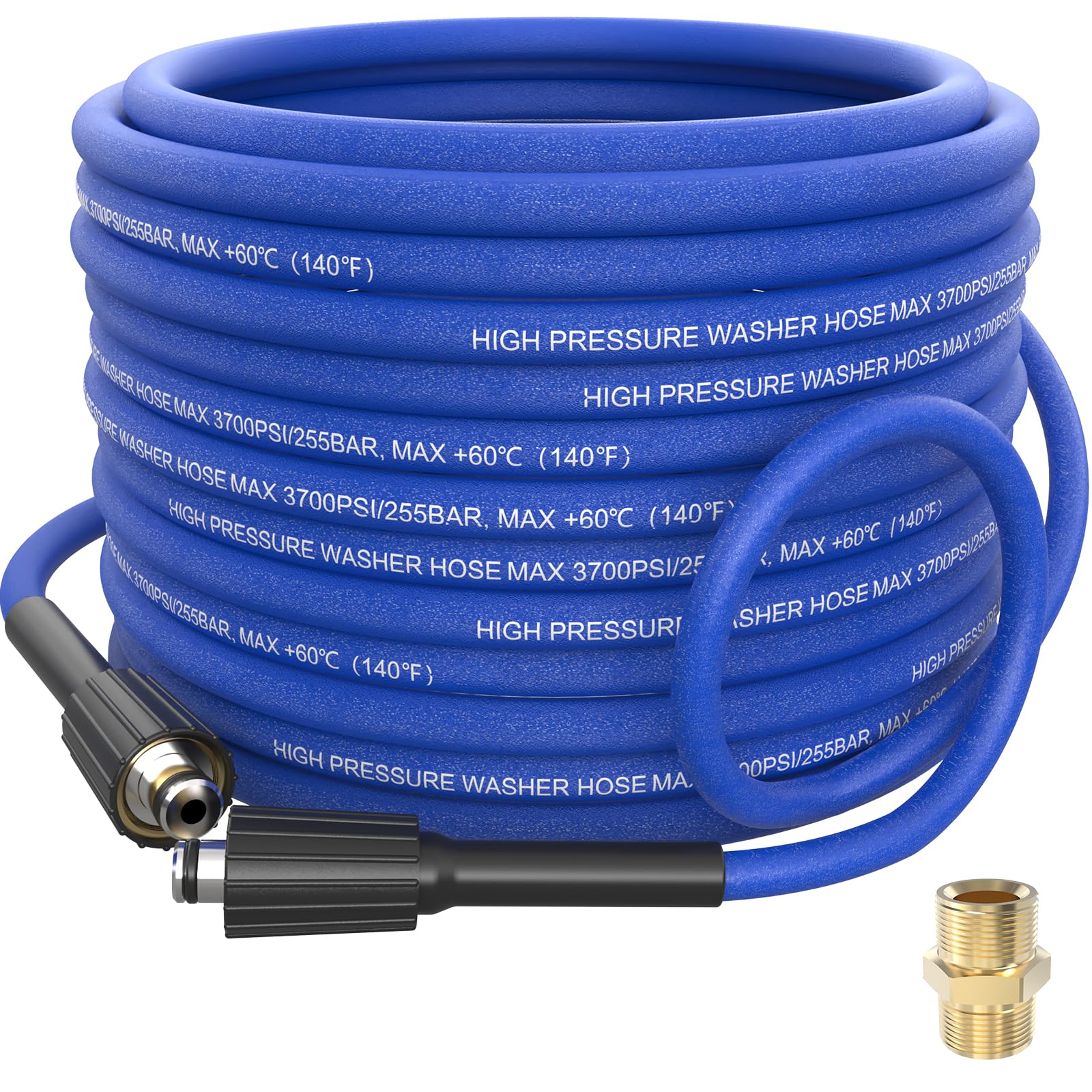 APOWER Kink Resistant Pressure Washer Hose 50 FT 3700 PSI Blue