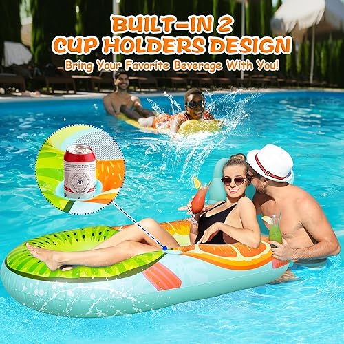 Miniatura 4 de Kids Pool Float with Water Gun,Inflatable Pool Floatie Toys,Space Travel Design with Rocket Spaceman Planet Star,Swimming Beach Party Raft,Summer