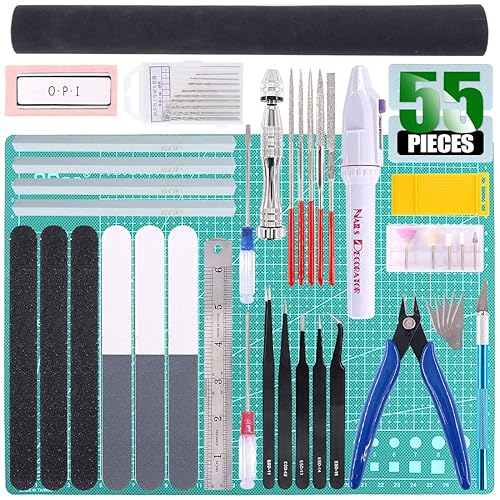 Keadic 55Pcs Modeler Basic Tools Craft Set Professional Modeler Basic Tools Craft Set Hobby Building Tools Kit for Gundam Car Model Building Repairing and Fixing (Kit 11)