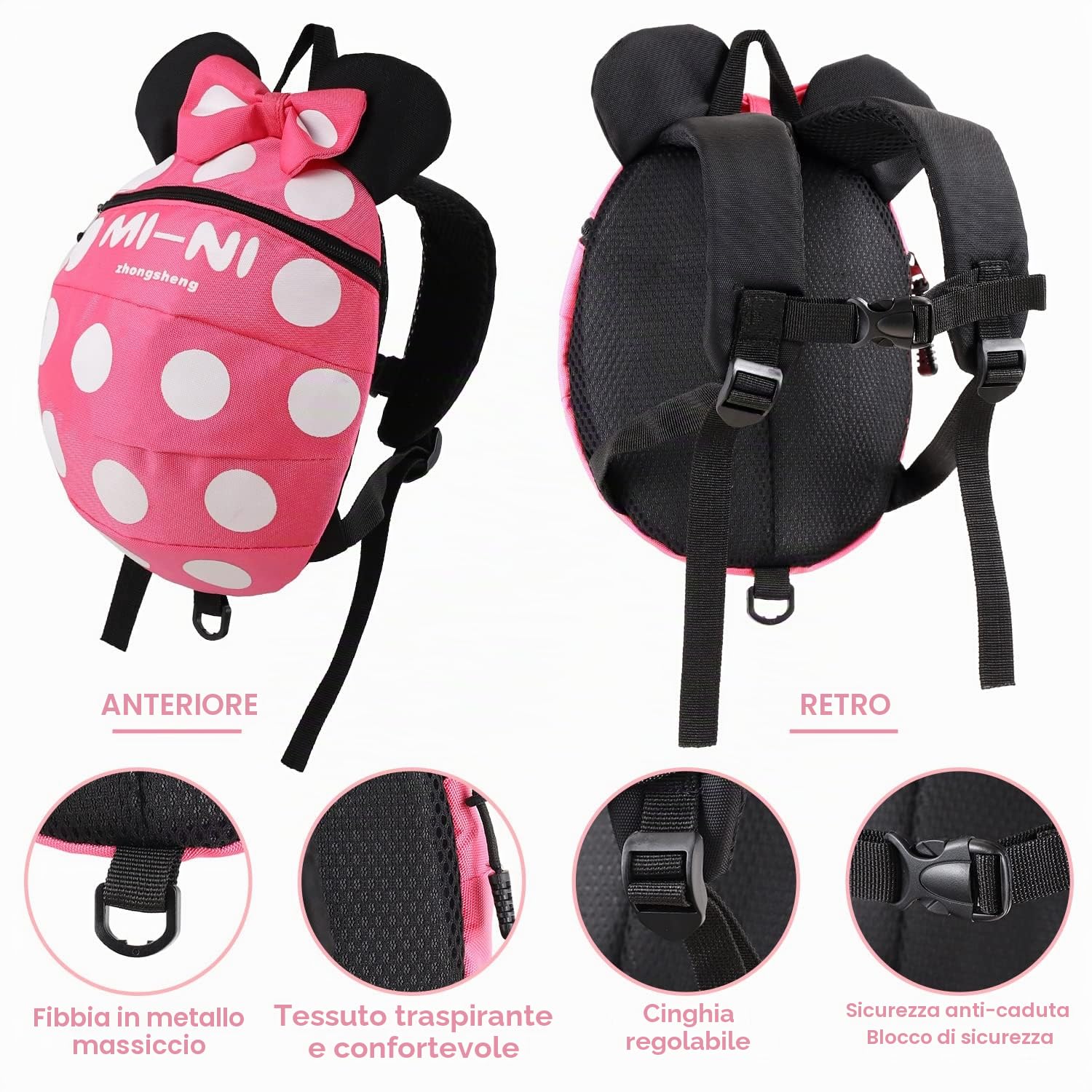 Guinzaglio per bambini per camminare + cinturino di sicurezza anti smarrimento 4 in 1 per bambini, neonati e bambini, imbracatura di sicurezza