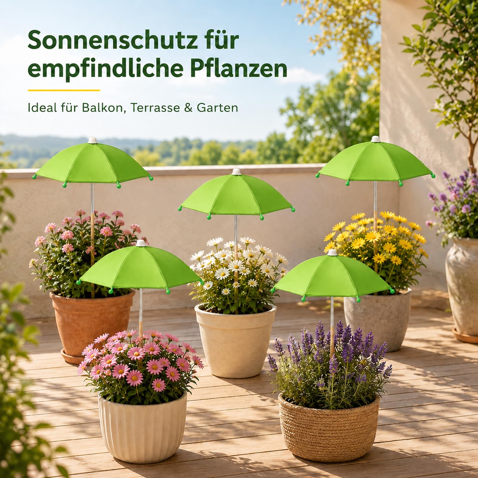 Generisch Verstellbarer Pflanzenschirm, 5 Stück, Pflanzenschirm Mit Pfahl, Tragbar, Klein, Terrassenschirme, Stoff, Sonnen- Und Regenschutz Für Topfpflanzen, Gartenbeet, Blumen