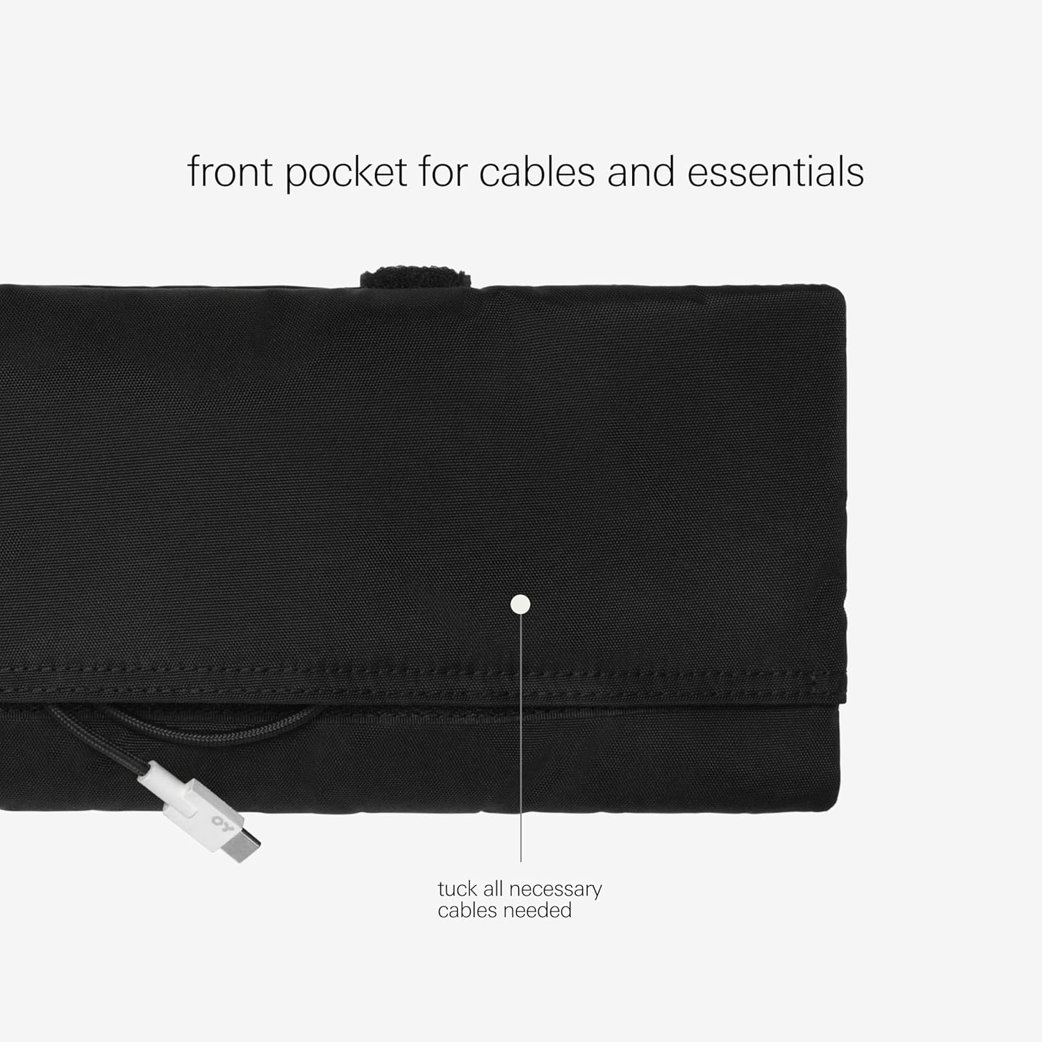 Teenage Engineering field large nylon bag with secure front pocket for cables and hook-and-loop straps, tear and abrasion resistant, water-repellent, fits OP–XY, OP-1 field and original OP-1 (black)