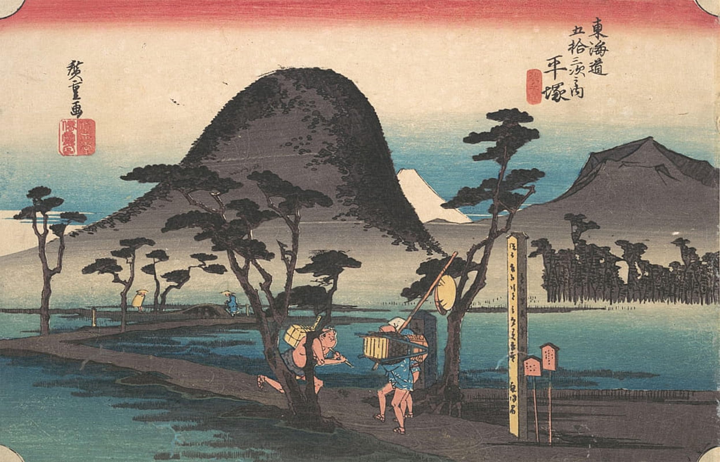 SERENDIPITP Vintage Picture Print on Canvas Wall Art Poster Hiratsuka Nawate Do by Ando Hiroshige Artwork Print Poster for Wall Decor 60x90cm