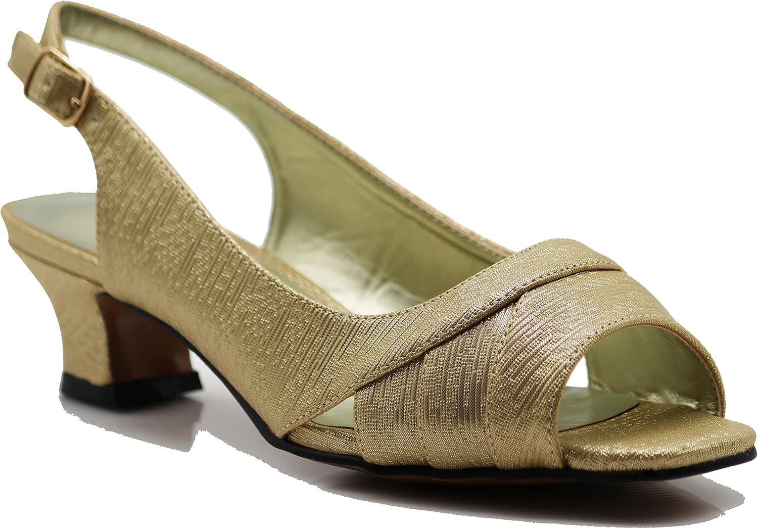 Enzo Romeo Antica02 Women's Wide Width Sling Back Low Heeled Pumps Sandals Shoes - Image 3