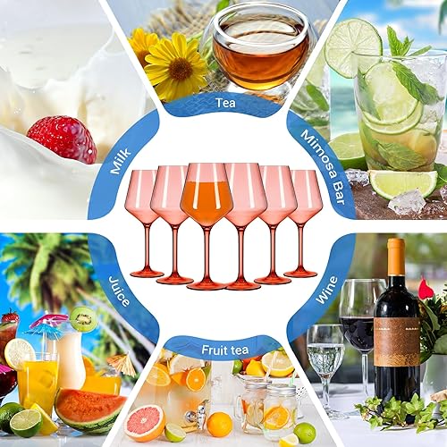 Miniatura 4 de Juego de 6 copas de vino acrílicas con tallos, cristalería de 15 onzas, vasos irrompibles, elegantes copas de vino reutilizables para bodas, baby