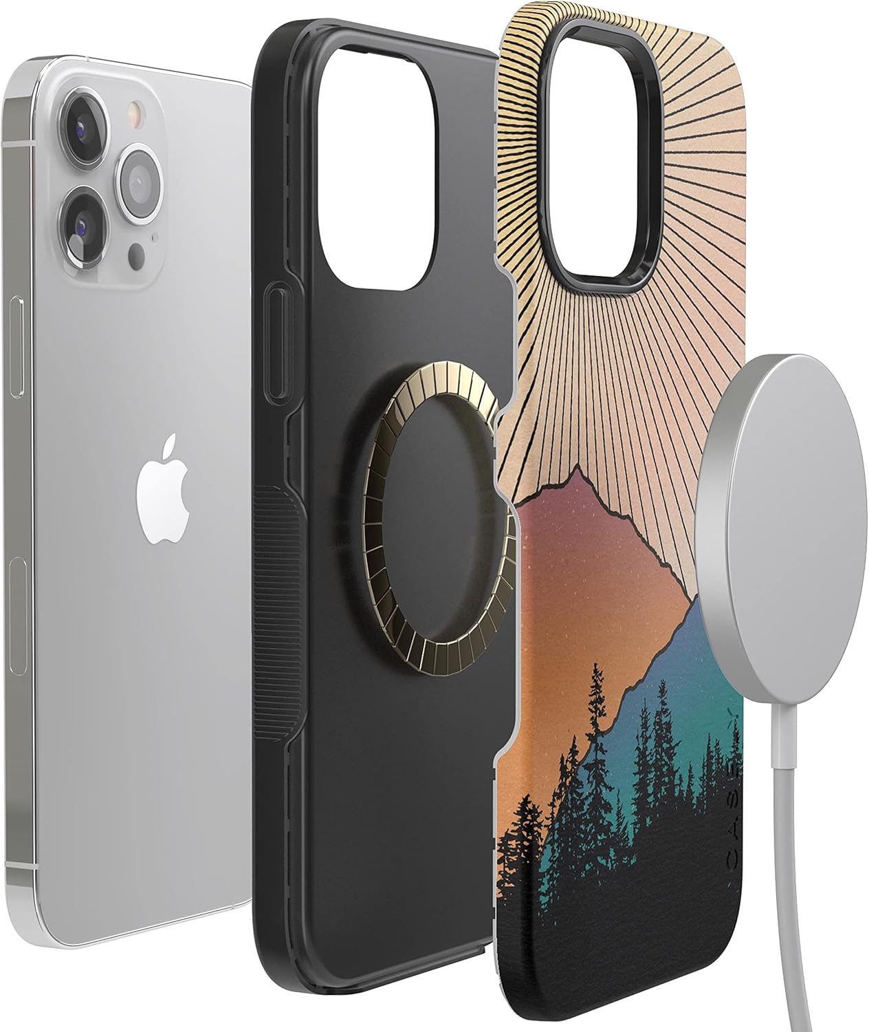 Casely iPhone 13 Pro Max Case | Golden Hour | Mountain Sunset | Bold Protective Design | Compatible with MagSafe