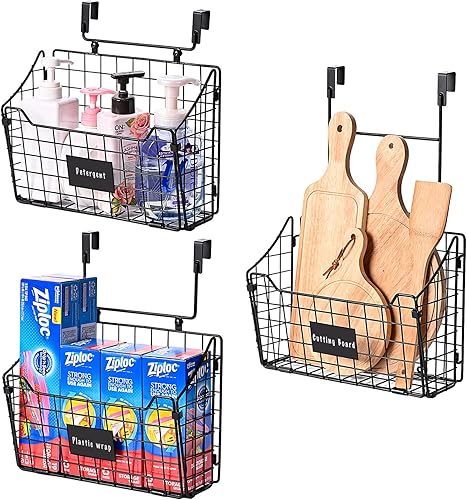 Paquete de 3 organizadores para puerta de gabinete, almacenamiento de puerta de armario para tabla de cortar, organizador de gabinete de cocina para