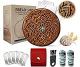 UFO Bread Lame Sourdough Scoring Tool - Dough Scoring Tool for Sourdough Bread baking & Bread Making Tool, Wooden Scoring Tool with 5 Razor Blades, Leather Storage Cover, Finger Sleeves, Cleaning Tool