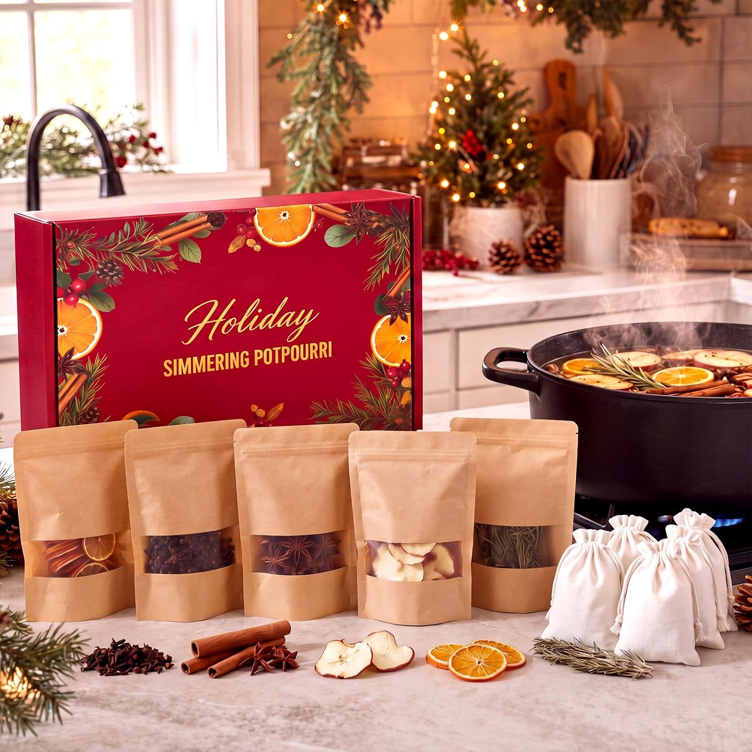 19 Pcs Christmas Simmering Potpourri 480g Simmer Pot Mixed Gift Set