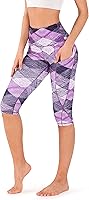 Vista 39 de ODODOS - Leggings capri de cintura alta para mujer con bolsillos, control de abdomen, no se transparentan, para entrenamiento atlético, running