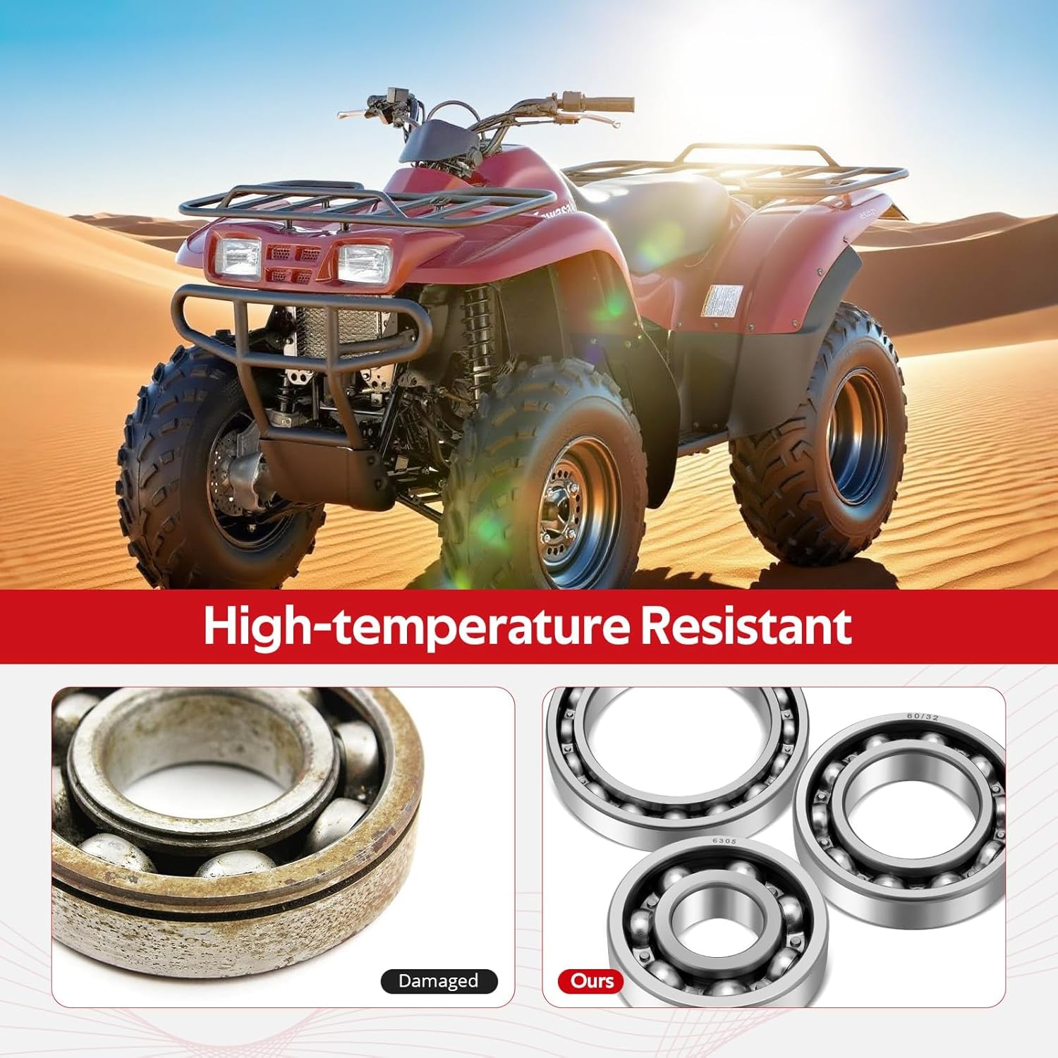 JAVIK Front Differential Bearing Seal Kit for Kawasaki Prairie 360 650 700 Brute Force 650 750 Twin Peaks 700 O.E.M# 92046-1286 13271-1503 92045-1393 92045-1394