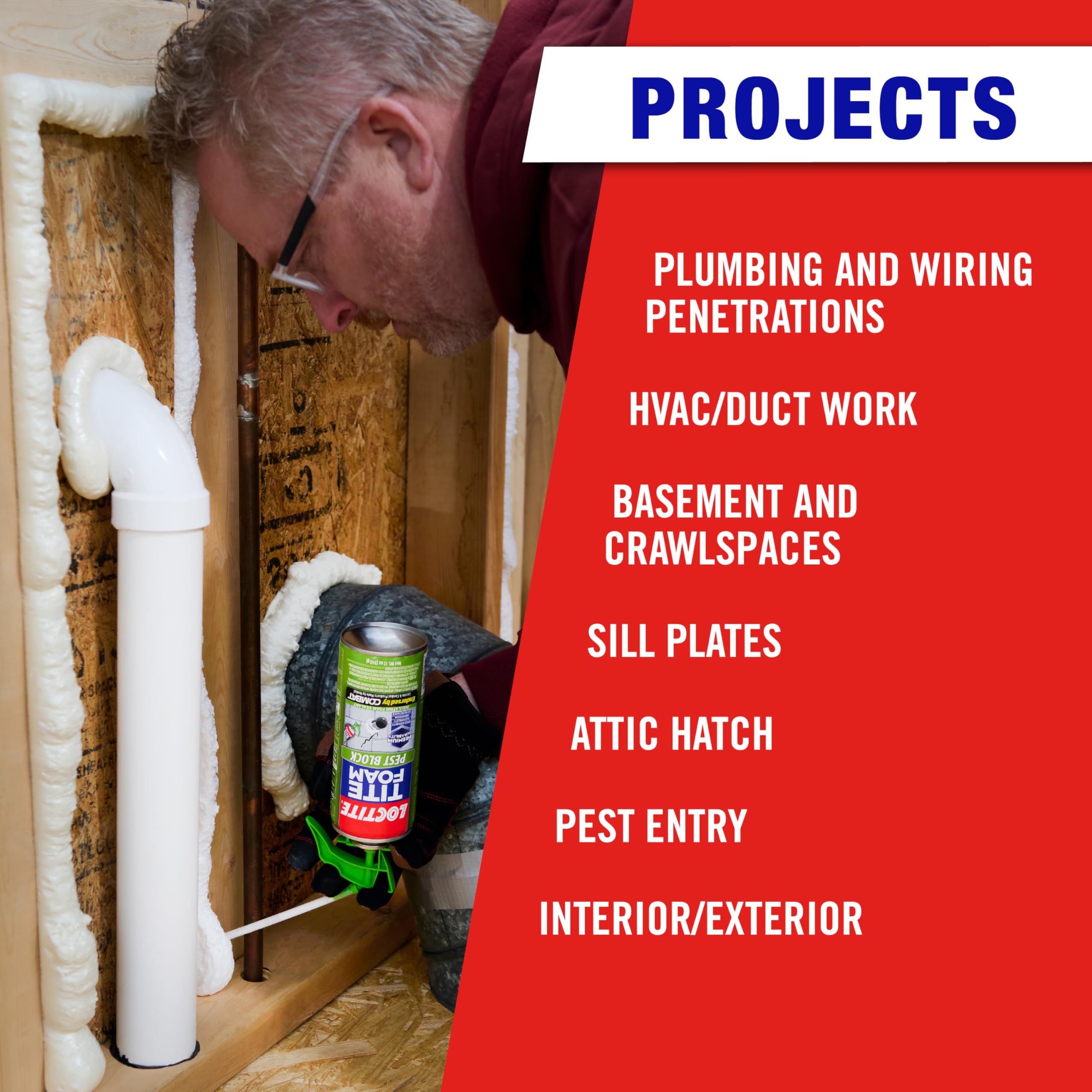Loctite Pest block PU foam|Premium durability, High density insulating foam, UV resistant, Seals air,pests & moisture in gaps up to 1 inch|Ideal for kitchen cuboards, Plumbing & wiring, 340g*pack of 1 product image 3