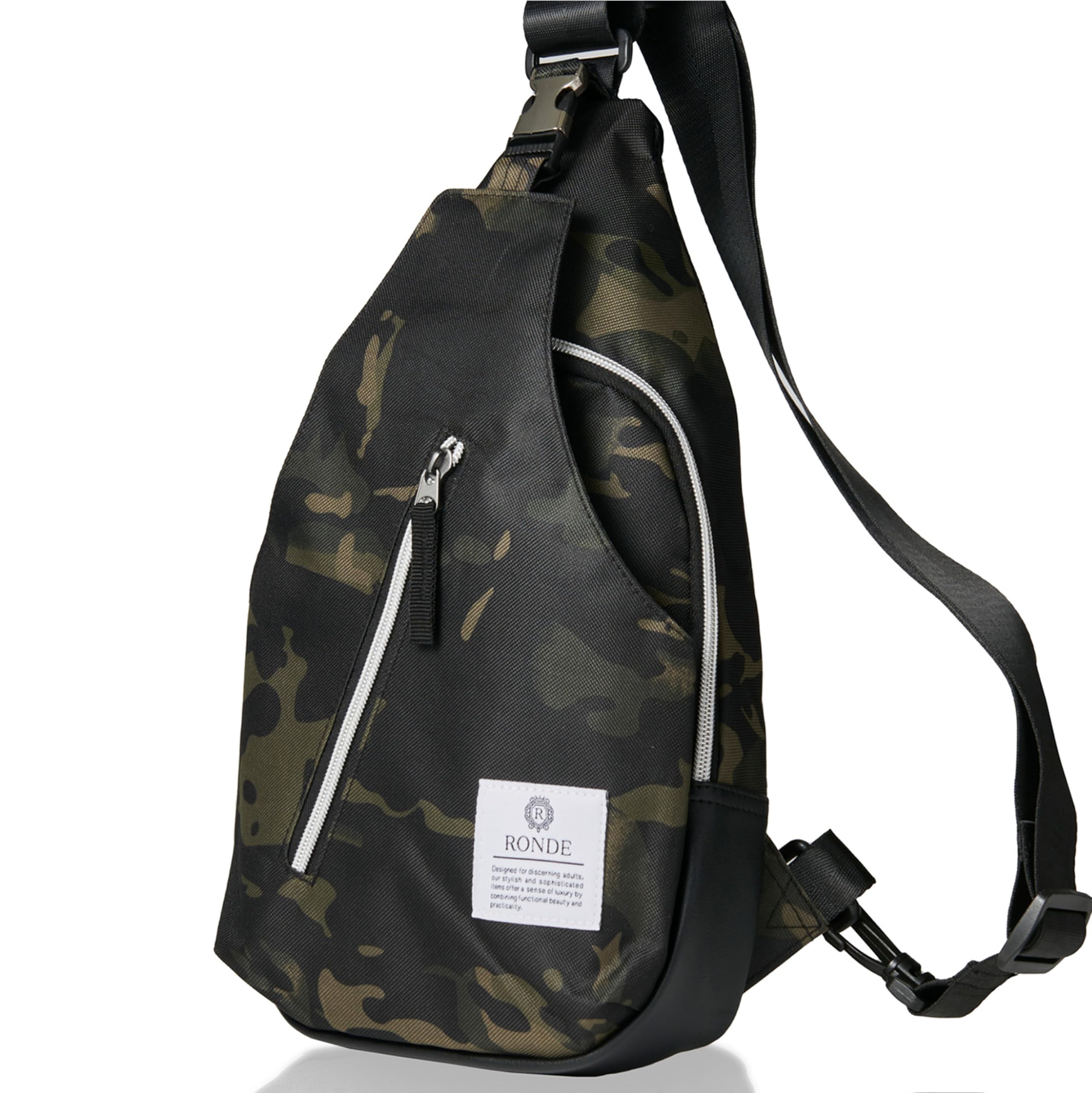 【本日最終日】【スマイルSale】【73%OFF】【1,080円】 RONDE ファブリック X 背面メッシュ 斜め掛け ボディバッグ