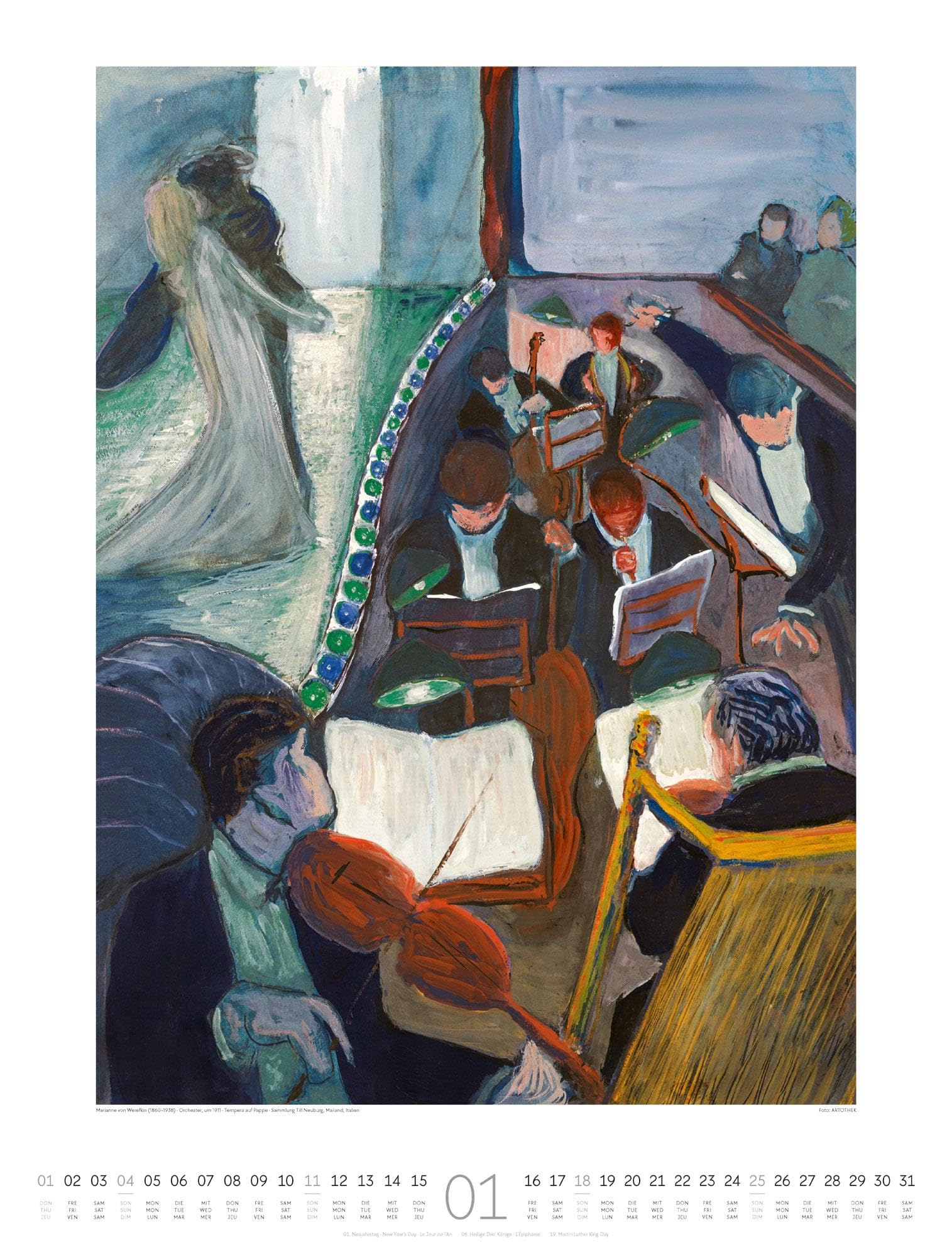 Expressionismus Kalender 2026 | Farbenfroher Kunst-Kalender im großen Hochformat (50x66 cm) | Der Blaue Reiter und Die Brücke