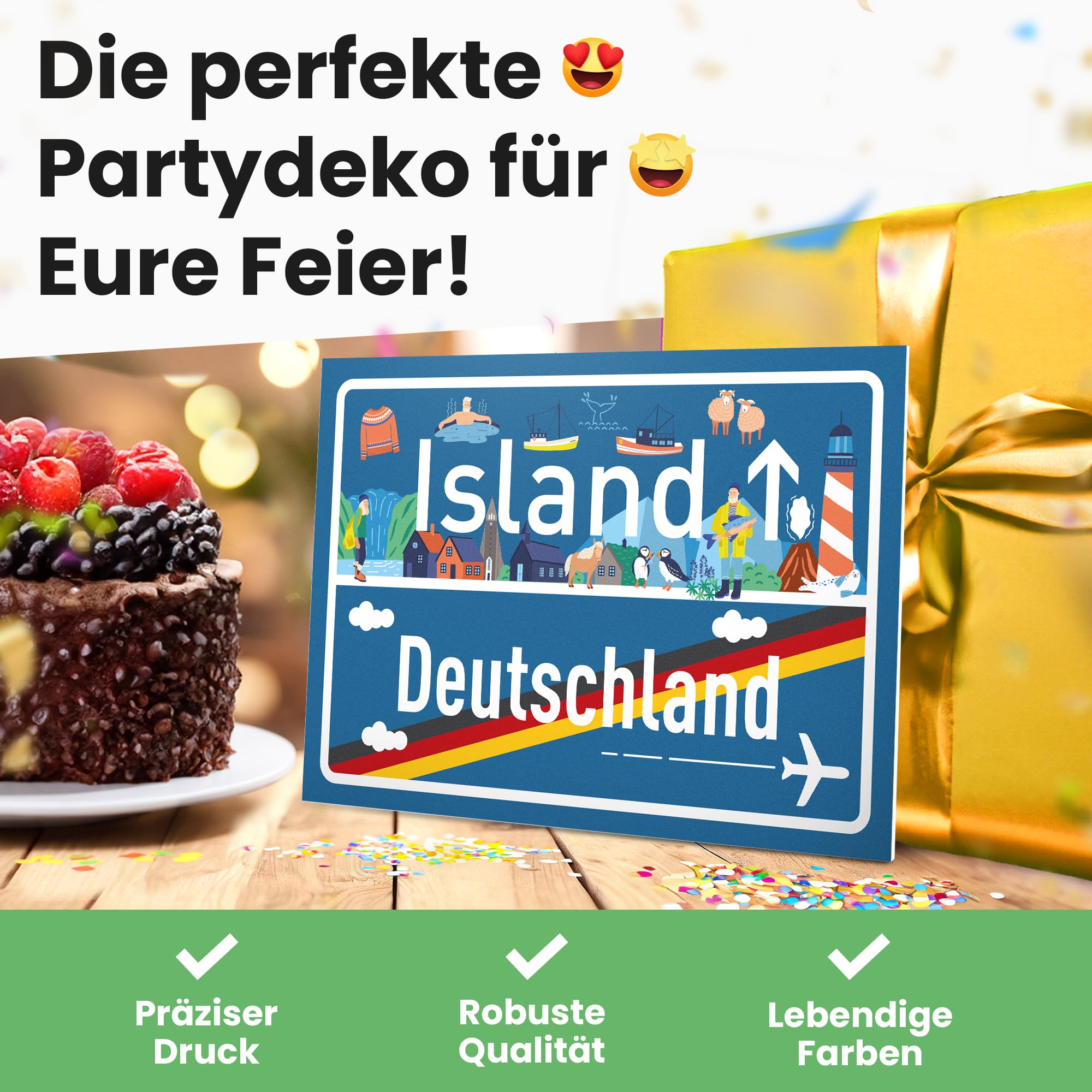 Ibiza Germania - Targa in plastica, 30 x 20 cm, idea regalo per voucher