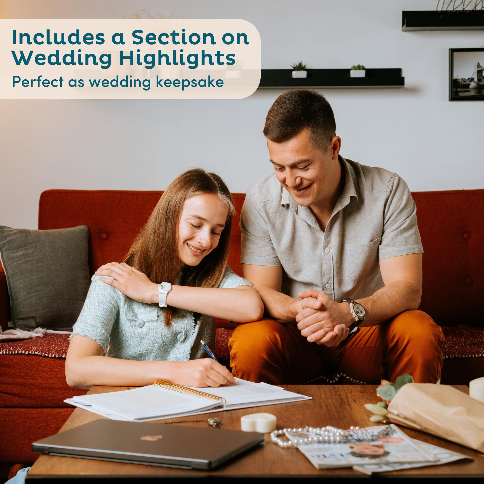 Linen Umfangreicher Hochzeitsplaner – anpassbares Fotofenster Hochzeitsplanungsbuch und Organizer, perfekt für verlobte Geschenke, Verlobungsgeschenke für Paare, Hochzeits-Notizbuch, Andenken (Wald)