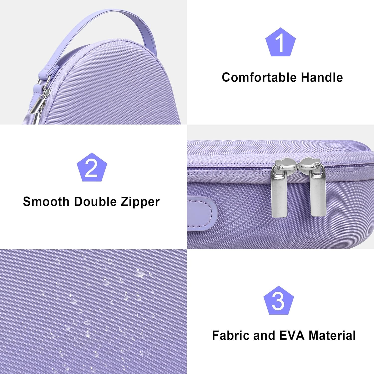 Canboc Airpods Max Case with Sleep Mode for Apple AirPods Max Wireless Over-Ear Headphones,Smart Headphones Case, Extra Space fits Cable, Charger, Purple(Fabric) - Image 7