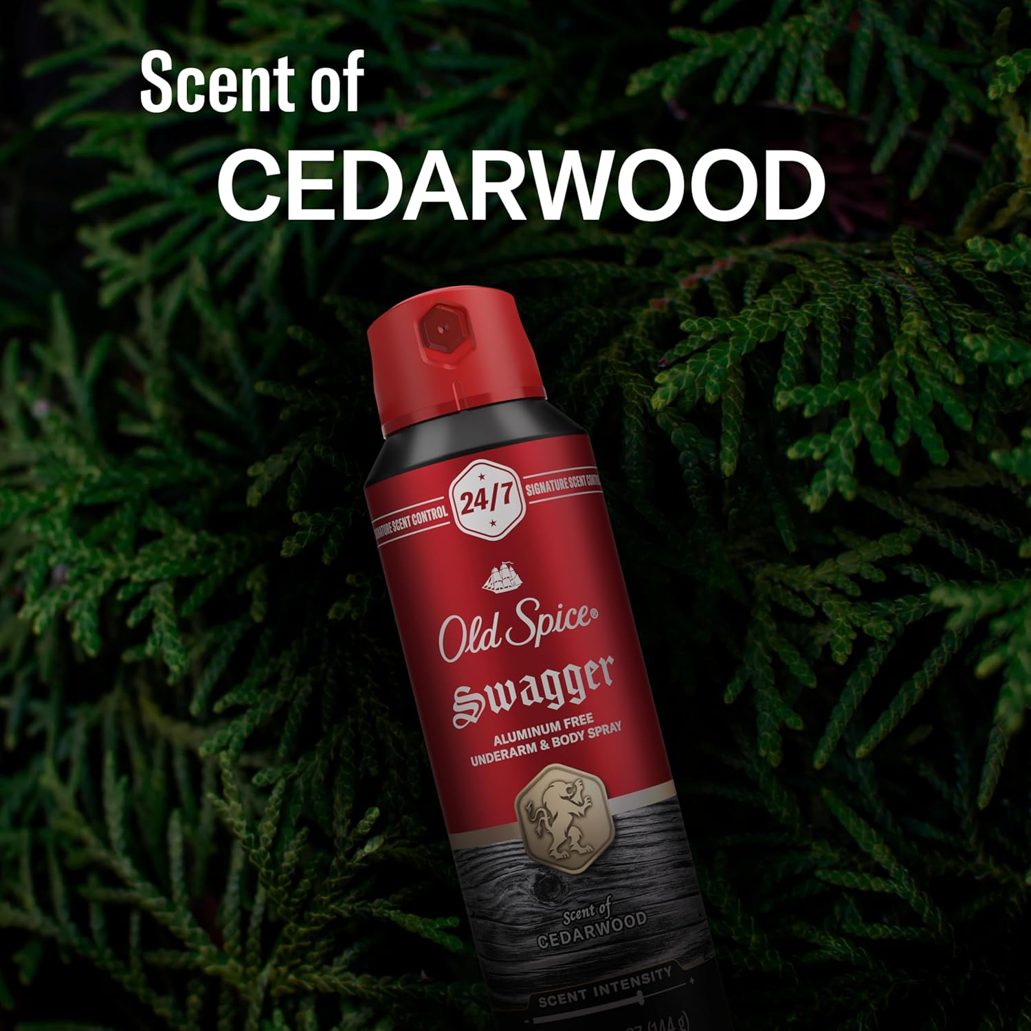 Old Spice Aluminum Free Body Spray for Men, 24/7 Signature Scent & Lasting Freshness, All-Day Odor Protection, Easy Application, Swagger with Cedarwood, Apple, & Fresh Herbs Scent, 5.1 oz (Pack of 3) - Image 8